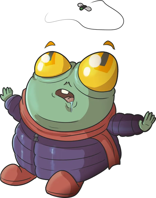 Frog in a winter coat