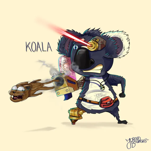 Koala with a laser eye