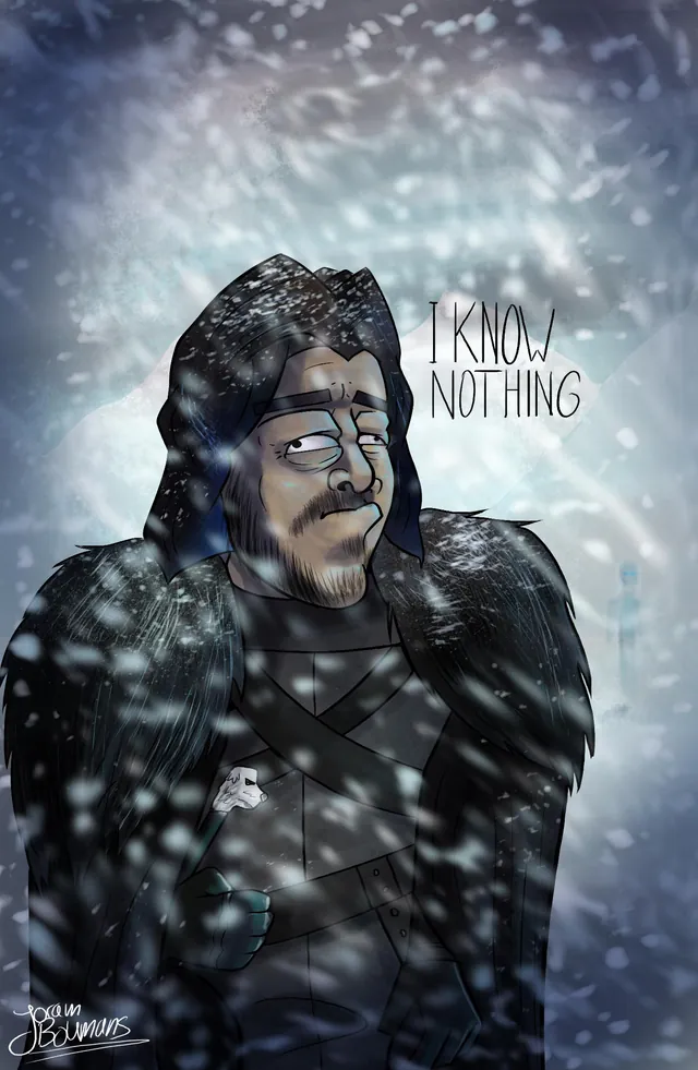 Jon Snow in the snow
